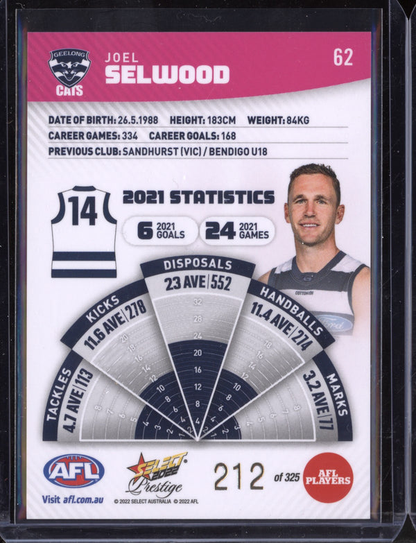 Joel Selwood 2022 Select Prestige  Pink Parallel 212/325