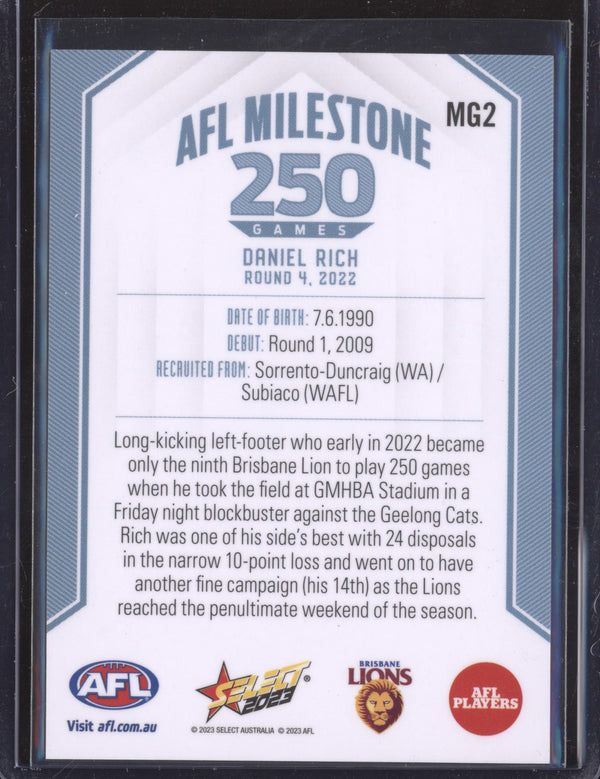 Daniel Rich 2023 Select Footy Stars M62 250 Game AFL Milestone