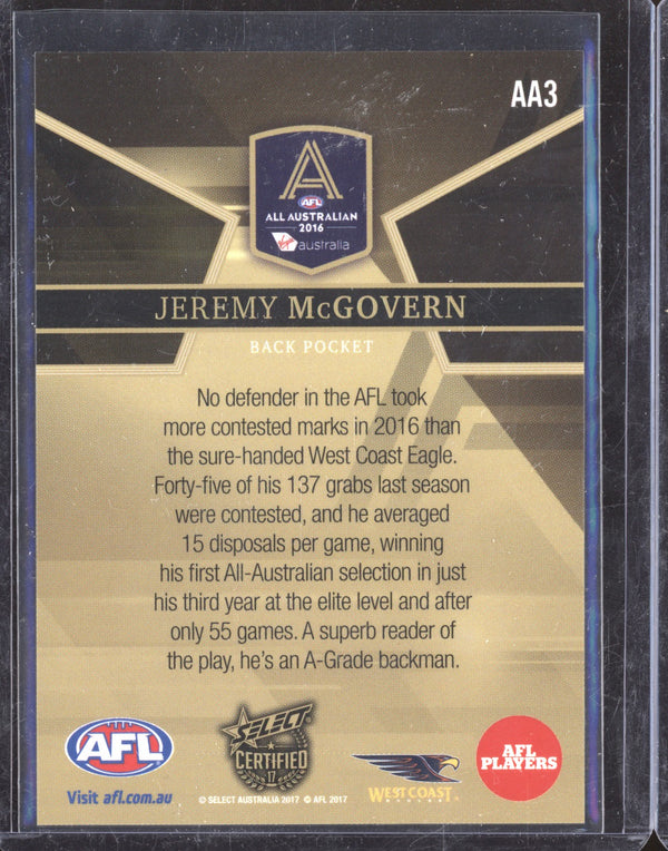 Jeremy Mcgovern 2017 Select Certified AA3 All Australian 2016