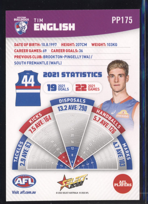 Tim English 2022 Select Footy Stars Common Card - Purple