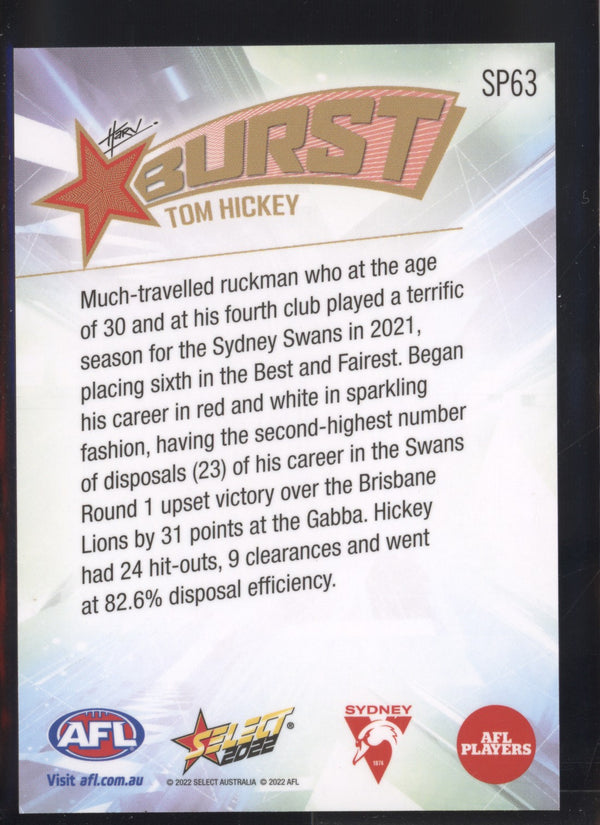 Tom Hickey 2022 AFL- Select Footy Stars Starburst Paint