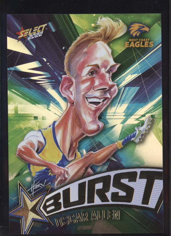 Oscar Allen 2022 AFL- Select Footy Stars Starburst Paint