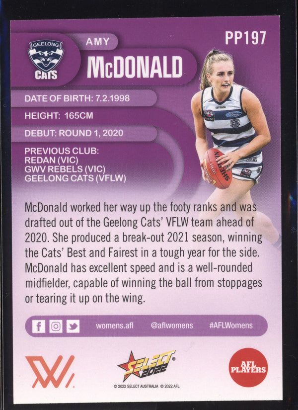 Amy McDonald 2022 Select Footy Stars Common Card - Purple