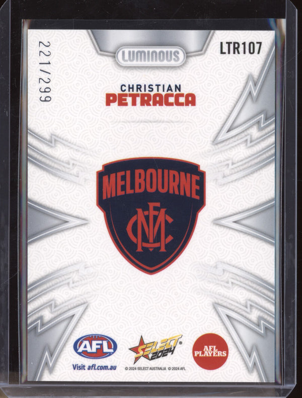 Christian Petracca 2024 Select Footy Stars LTR107 Luminous Thunderbolt 221/299