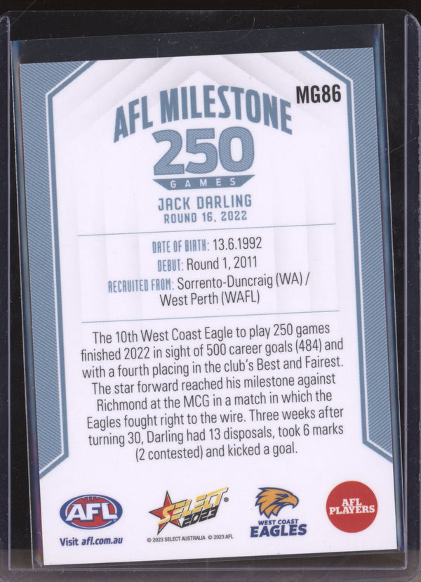 Jack Darling 2023 Select Footy Stars MG86 250 Game AFL Milestone