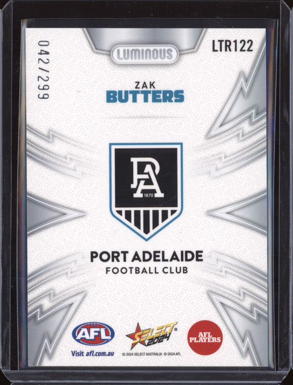 Zak Butters 2024 Select Footy Stars LTR122 Luminous Thunderbolt 42/299