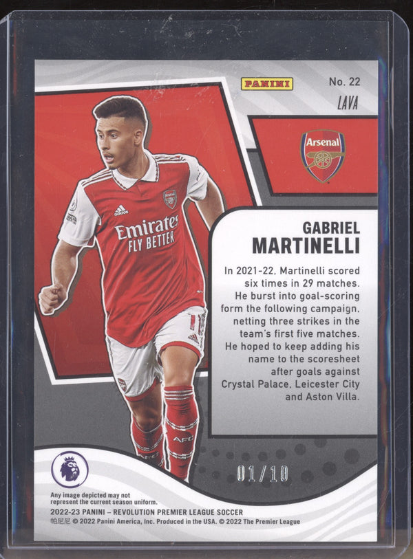 Gabriel Martinelli 2022-23 Panini Revolution Premier League 22 Lava 1/10