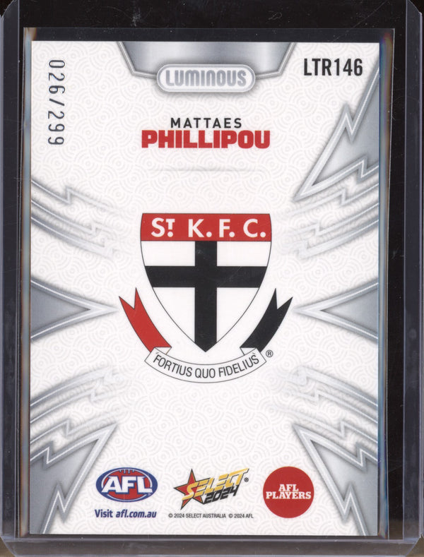 Mattaes Phillipou 2024 Select Footy Stars LTR146 Luminous Thunderbolt 26/299