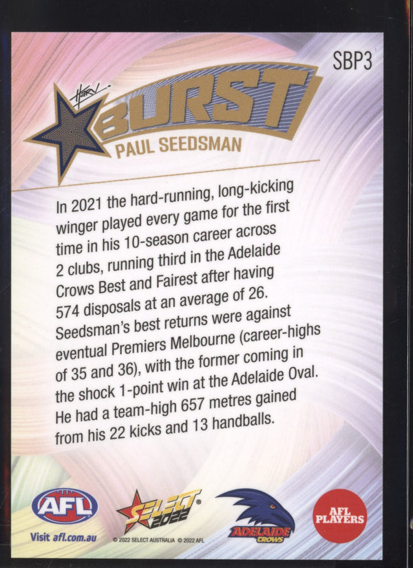 Paul Seedsman 2022 AFL- Select Footy Stars Starburst Paint