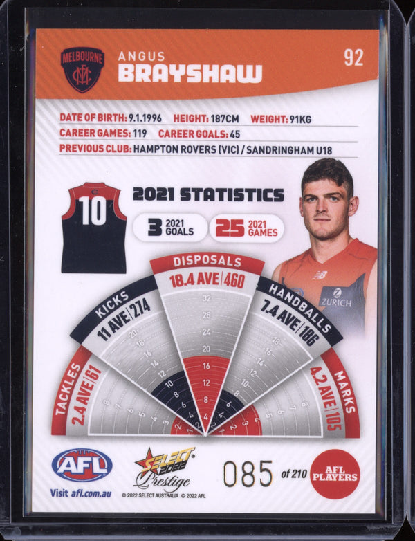 Angus Brayshaw 2022 Select Prestige  Orange Parallel 85/210