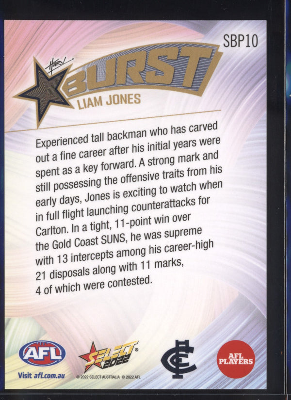 Liam Jones 2022 AFL- Select Footy Stars Starburst Paint