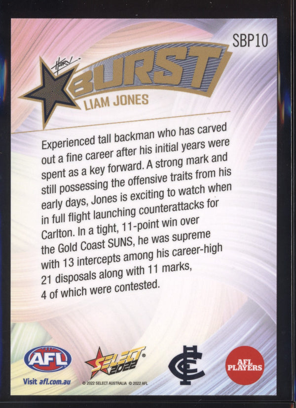 Liam Jones 2022 AFL- Select Footy Stars Starburst Paint