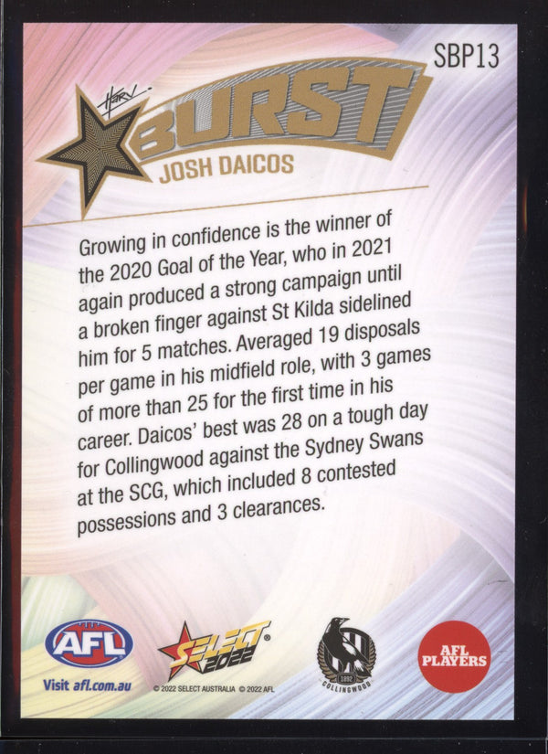 Josh Daicos 2022 Select Footy Stars Starburst Paint