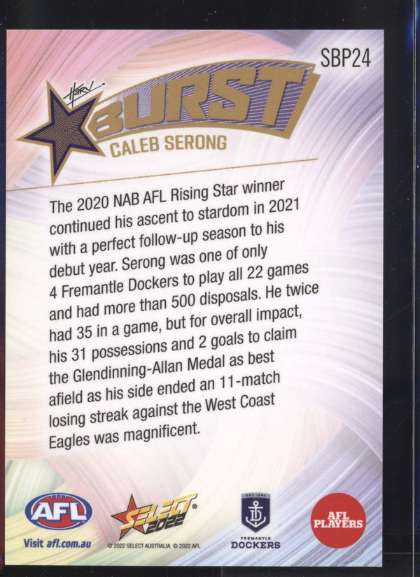 Caleb Serong 2022 AFL- Select Footy Stars Starburst Paint