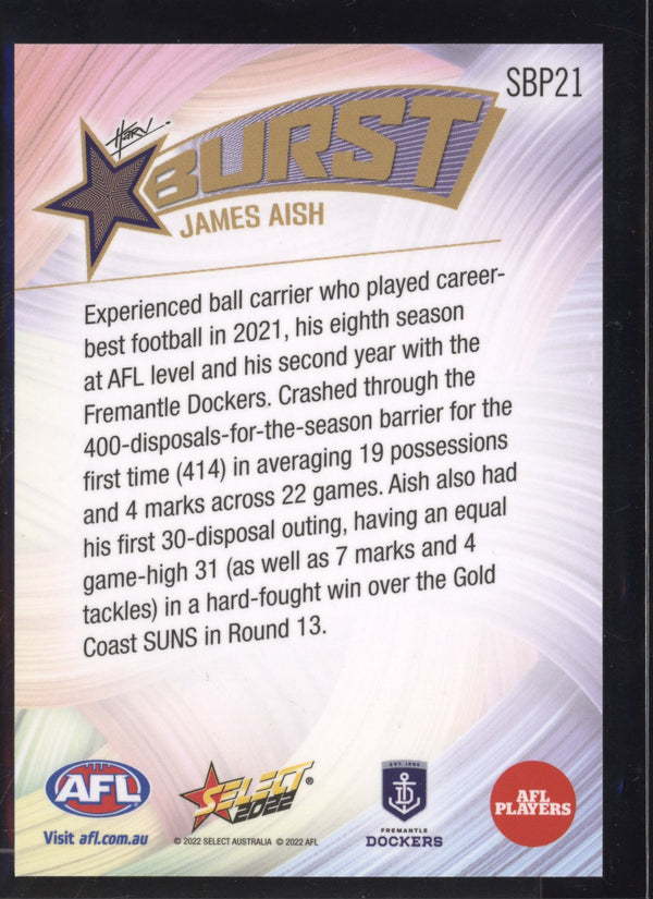 James Aish 2022 Select Footy Stars Starburst Paint