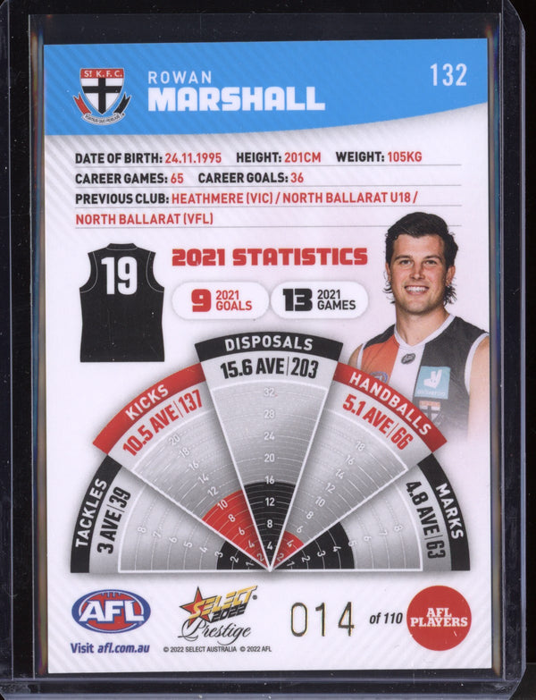 Rowan Marshall 2022 Select Prestige  Blue Parallel 14/110