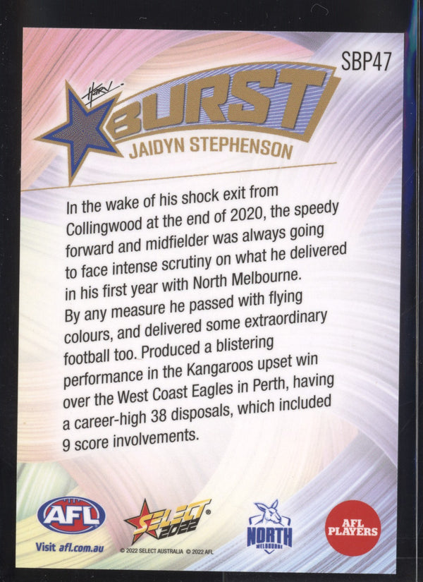 Jaidyn Stephenson 2022 AFL- Select Footy Stars Starburst Paint