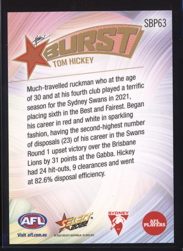 Tom Hickey 2022 AFL- Select Footy Stars Starburst Paint