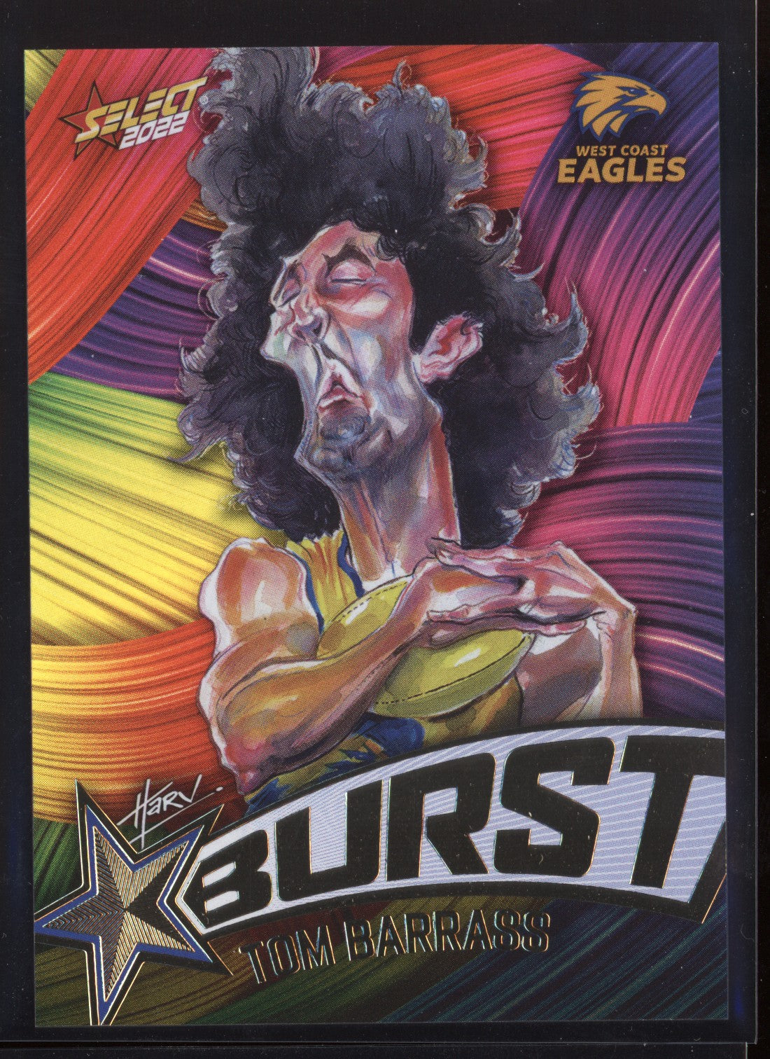 Tom Barrass 2022 Select Footy Stars Starburst Paint