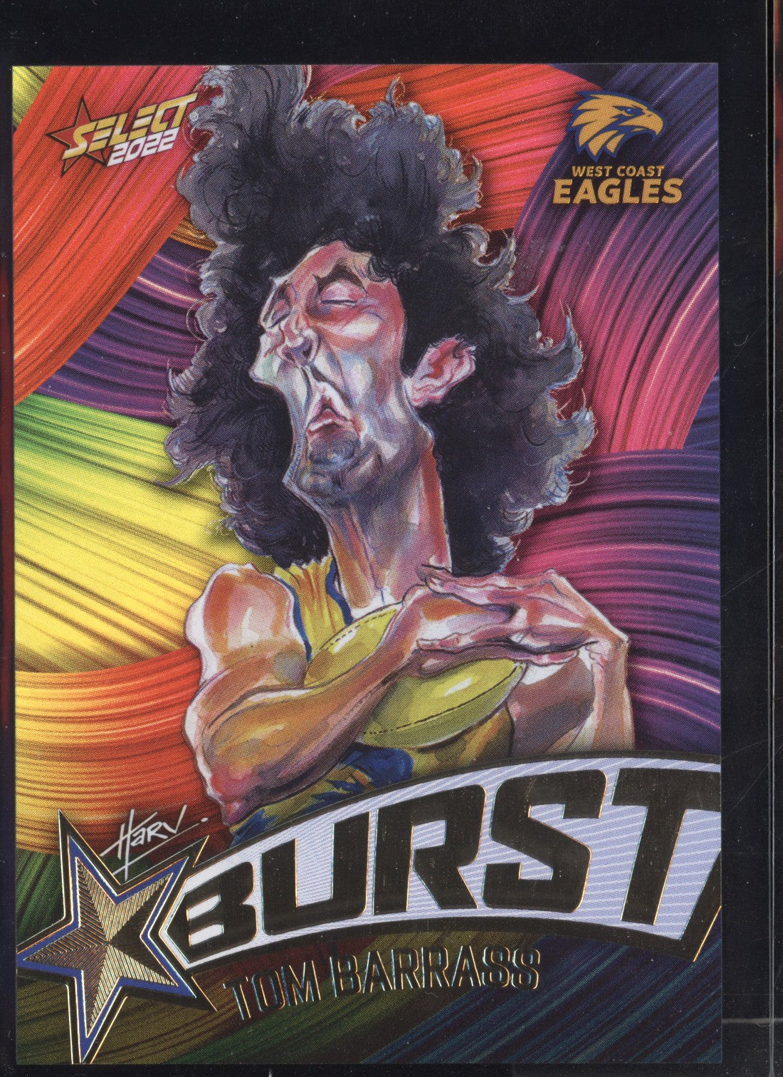 Tom Barrass 2022 Select Footy Stars Starburst Paint