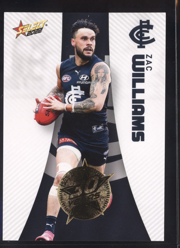 Zac Williams 2022 AFL- Select Footy Stars Gold Seal