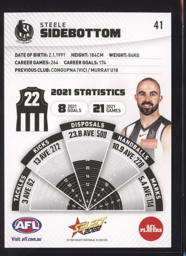 Steele Sidebottom 2022 AFL- Select Footy Stars Gold Seal