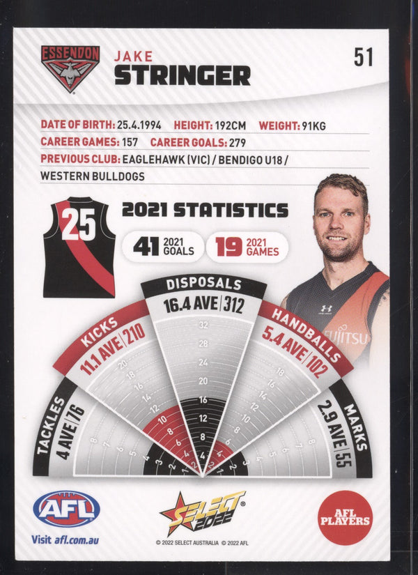 Jake Stringer 2022 AFL- Select Footy Stars Gold Seal