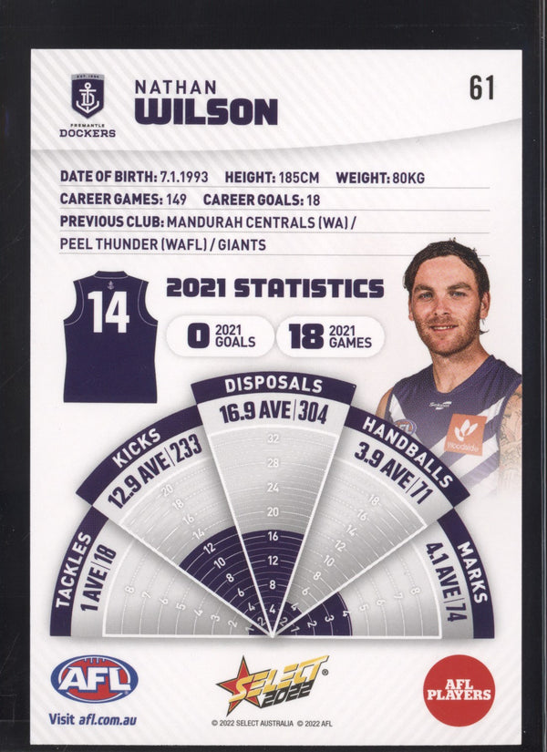 Nathan Wilson 2022 AFL- Select Footy Stars Gold Seal