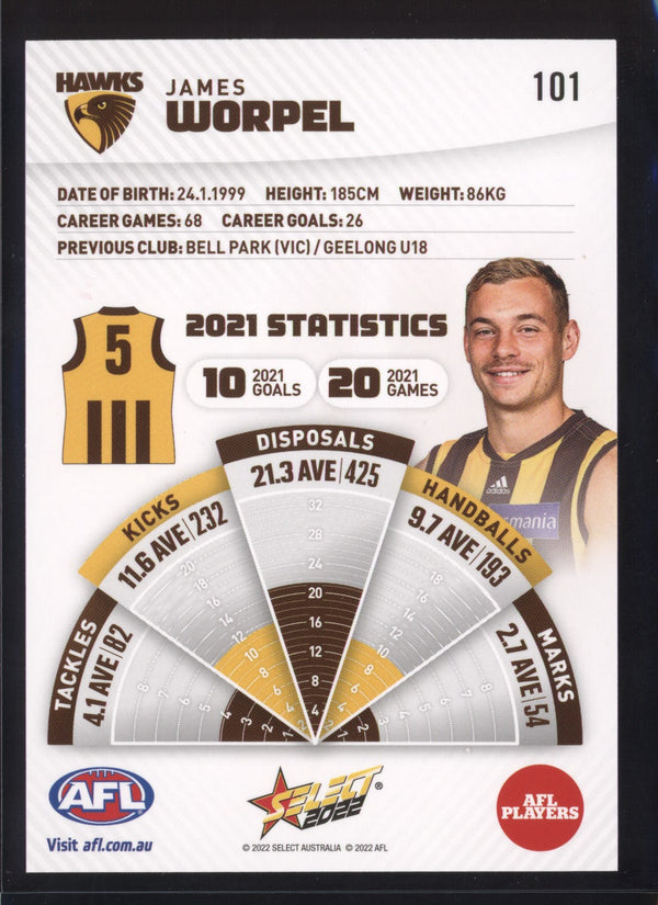 James Worpel 2022 AFL- Select Footy Stars Gold Seal