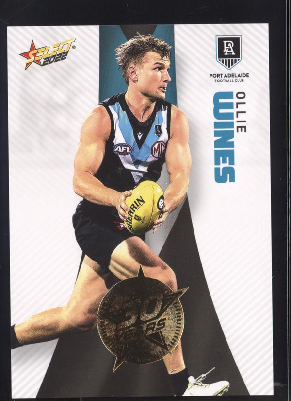 Ollie Wines 2022 AFL- Select Footy Stars Gold Seal