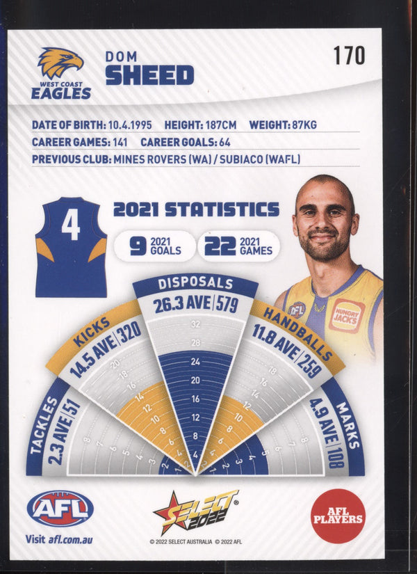 Dom Sheed 2022 AFL- Select Footy Stars Gold Seal