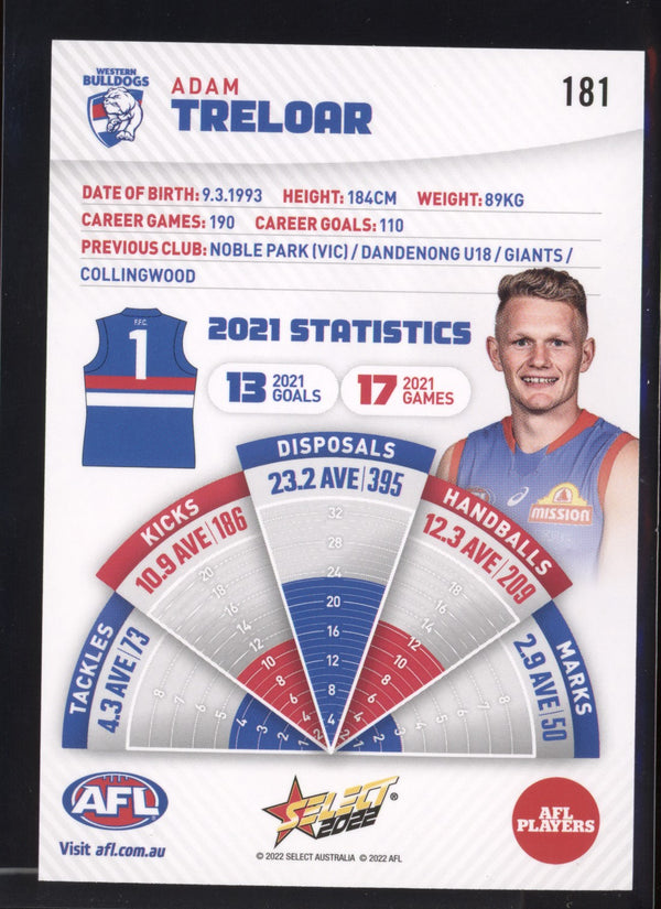 Adam Treloar 2022 AFL- Select Footy Stars Gold Seal