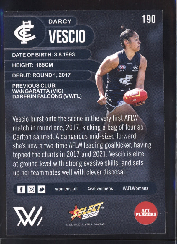 Darcy Vescio 2022 AFL- Select Footy Stars AFLW Gold Seal