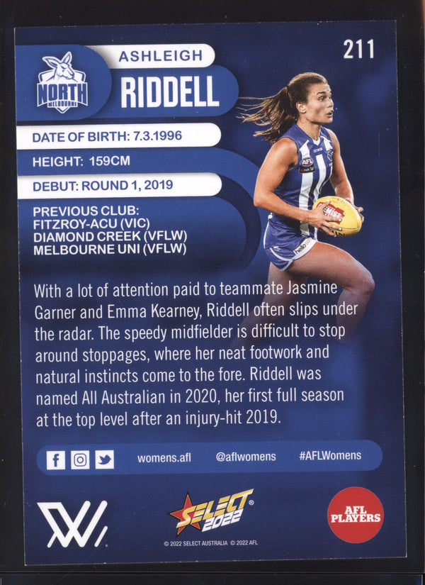 Ashleigh Riddell 2022 AFL- Select Footy Stars AFLW Gold Seal