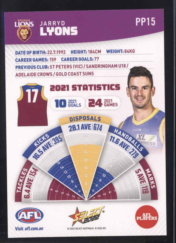 Jarryd Lyons 2022 AFL- Select Footy Stars Purple Parallel