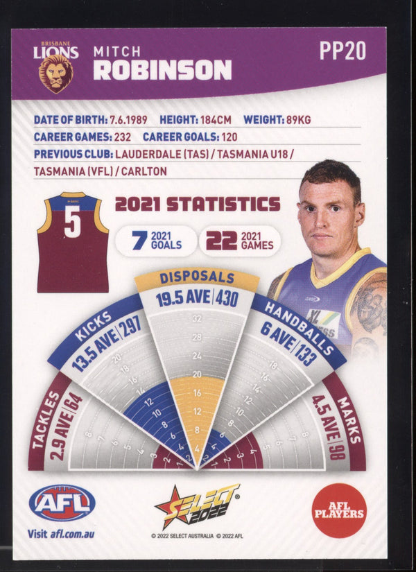 Mitch Robinson 2022 AFL- Select Footy Stars Purple Parallel