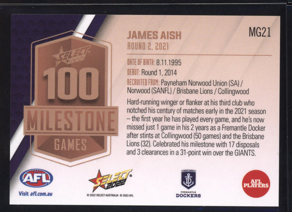 James Aish 2022 Select Footy Stars 100 Game Milestone