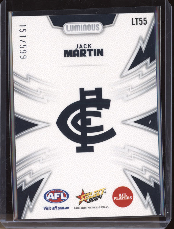 Jack Martin 2024 Select Footy Stars LT55 Luminous Thunderbolt 151/599