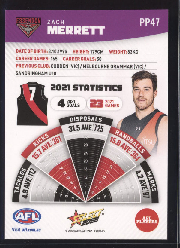 Zach Merrett 2022 AFL- Select Footy Stars Purple Parallel