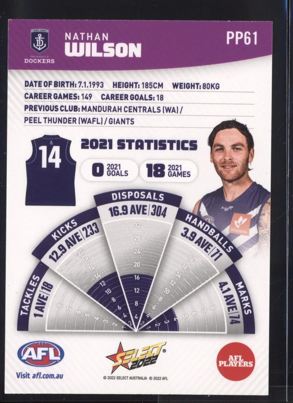 Nathan Wilson 2022 AFL- Select Footy Stars Purple Parallel