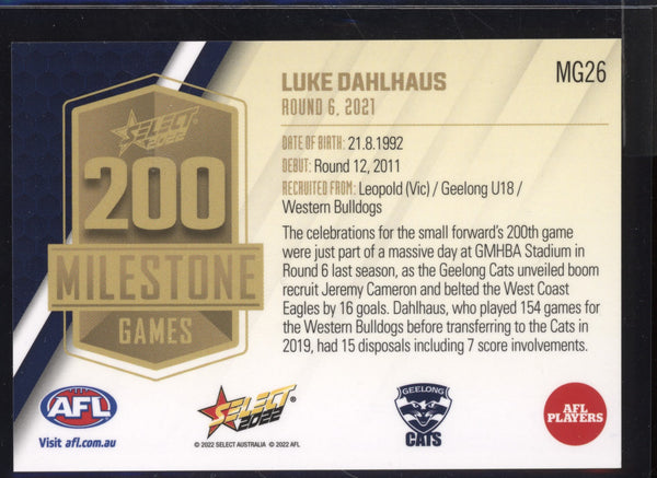 Luke Dahlhaus 2022 Select Footy Stars 200 Game Milestone