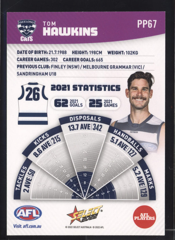 Tom Hawkins 2022 AFL- Select Footy Stars Purple Parallel