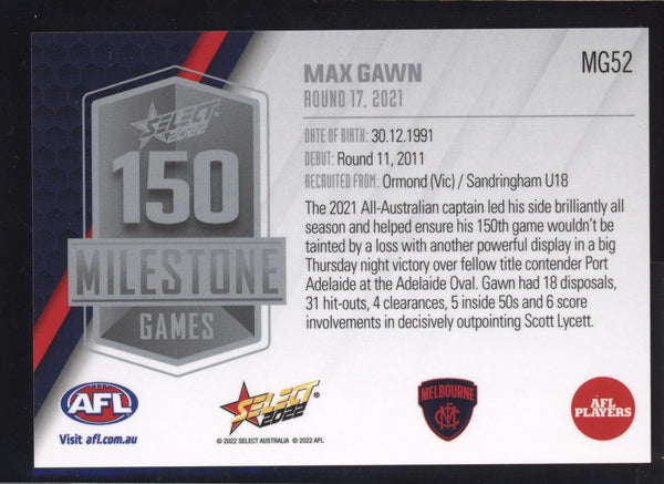 Max Gawn 2022 Select Footy Stars 150 Game Milestone