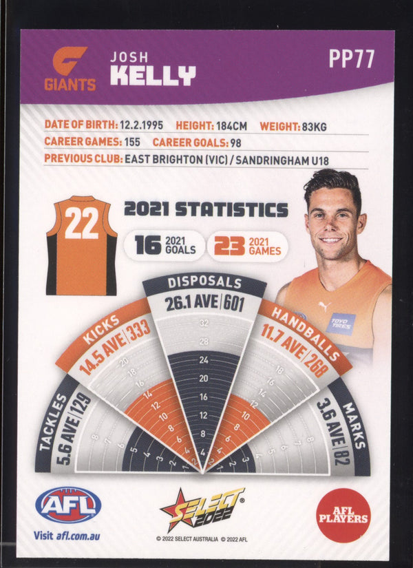 Josh Kelly 2022 AFL- Select Footy Stars Purple Parallel