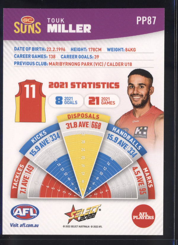 Touk Miller 2022 AFL- Select Footy Stars Purple Parallel