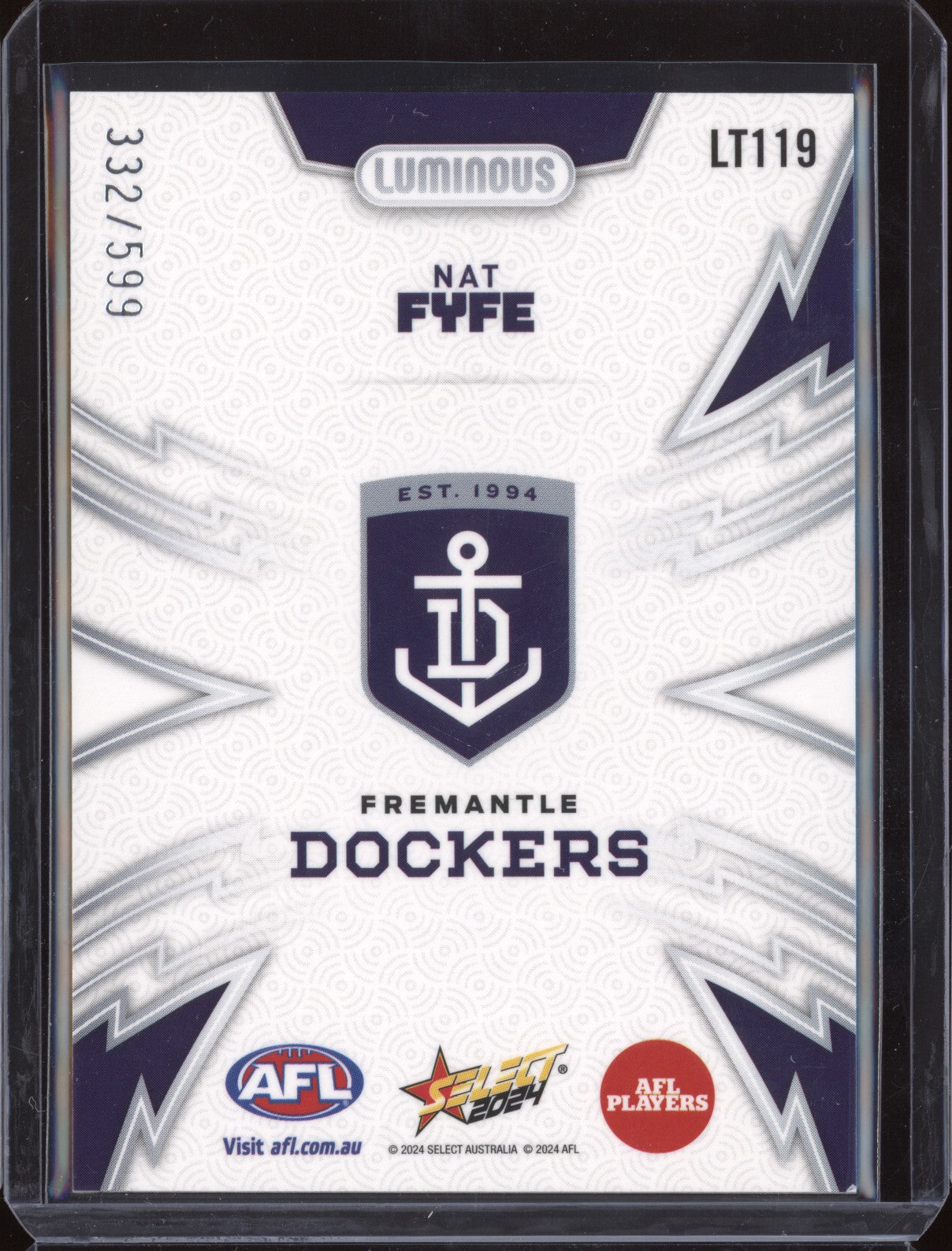 Nat Fyfe 2024 Select Footy Stars LT119 Luminous Thunderbolt 332/599