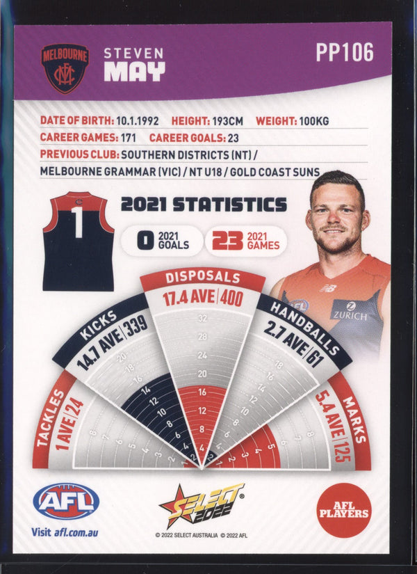 Steven May 2022 AFL- Select Footy Stars Purple Parallel