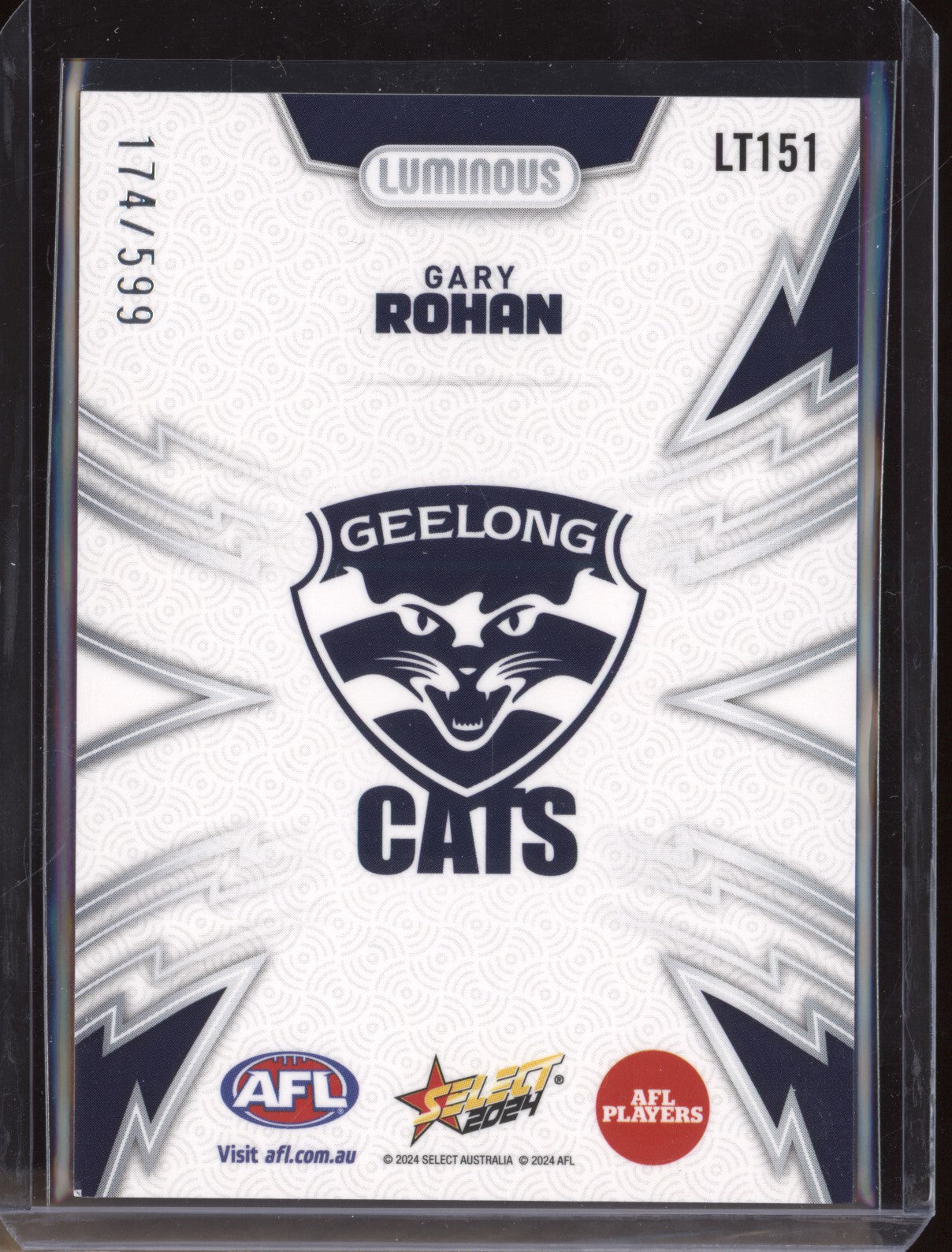 Gary Rohan 2024 Select Footy Stars LT151 Luminous Thunderbolt 174/599