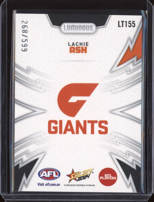 Lachie Ash 2024 Select Footy Stars LT155 Luminous Thunderbolt 268/599