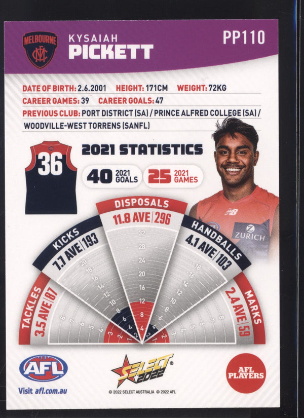 Kysaiah Pickett 2022 AFL- Select Footy Stars Purple Parallel